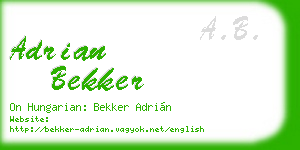 adrian bekker business card