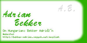 adrian bekker business card